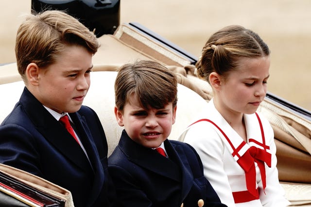 Prince George, Prince Louis and Princess Charlotte depart Buckingham Palace