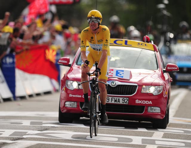 Bradley Wiggins wore the yellow jersey for 13 consecutive stages