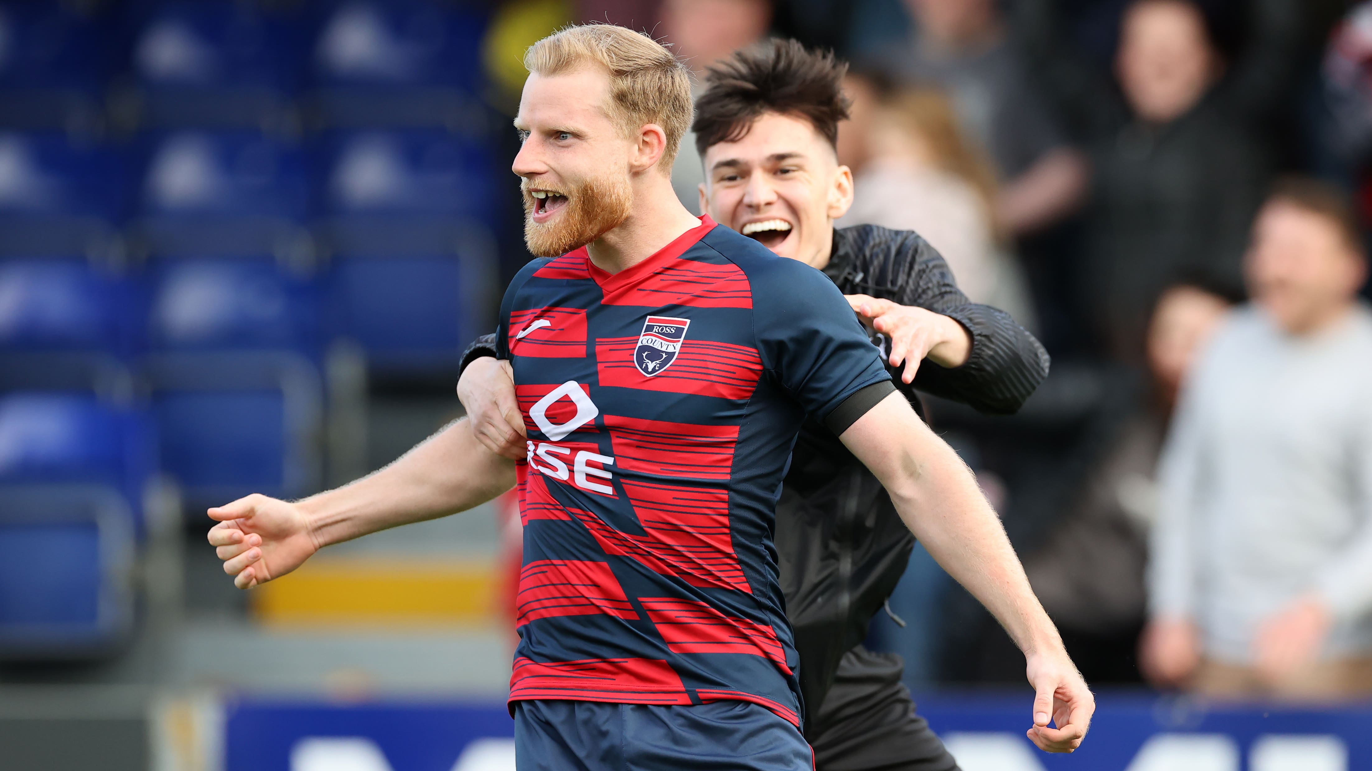 Ross County’s Josh Sims celebrates scoring the winning penalty (Steve Welsh/PA)