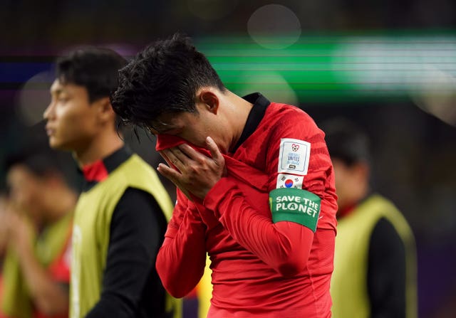 South Korea’s Son Heung-min was in tears after the 3-2 defeat by Ghana