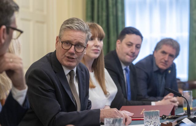 Sir Keir Starmer around the Cabinet table, with Angela Rayner to his left