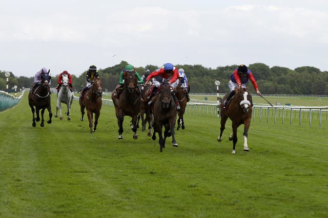 Twilight Calls (left) finishing second to Kings Lynn in the Temple Stakes at Haydock