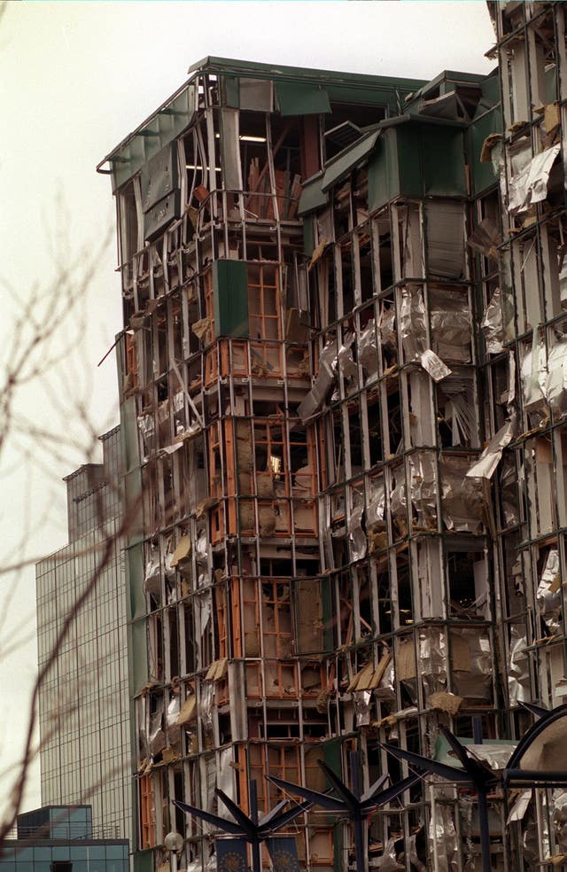 IRA BOMB DAMAGE IN SOUTH QUAY
