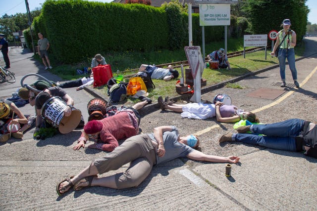 Activists locking down BP’s Southampton oil terminal