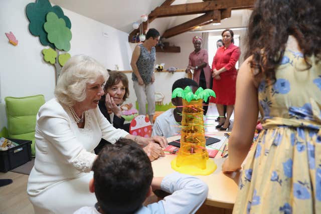 The Duchess of Cornwall urged people to talk about domestic abuse after her visit to SOS Femmes in Lyon, France (Chris Jackson/PA)