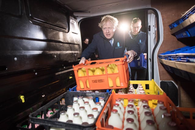 Prime Minister Boris Johnson had an early start on Wednesday, delivering milk in Leeds 