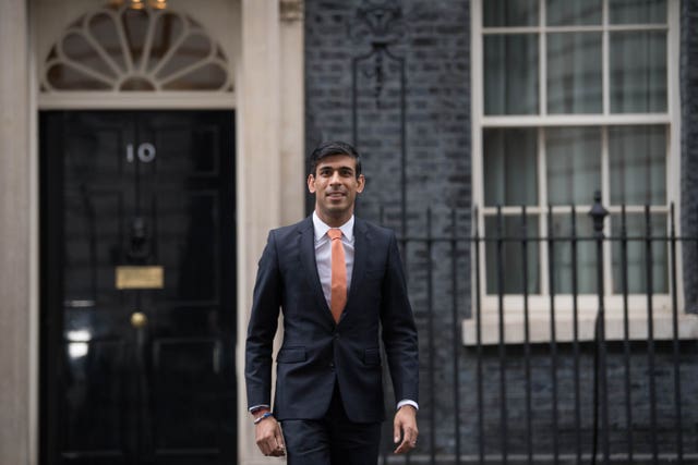 Rishi Sunak leaves Downing Street (Stefan Rousseau/PA)