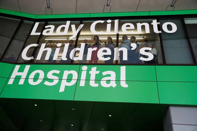 Then it was on to Lady Cilento Children’s Hospital in Brisbane, where staff were eagerly awaiting the royal visitors (Phil Noble/PA)