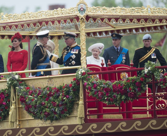 The Royal Party during the Diamond Jubilee Pageant on the River Thames (Paul Grover/Daily Telegraph/PA)