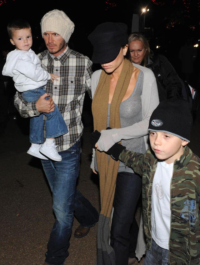 Beckhams Visit Winter Wonderland Ice Rink