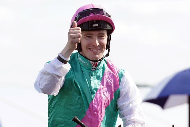 A big thumbs up from Colin Keane after his victory aboard Babouche