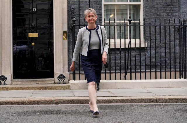 Yvette Cooper leaving 10 Downing Street