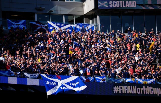 Scotland fans at the Boston Stadium, Foxborough on Friday