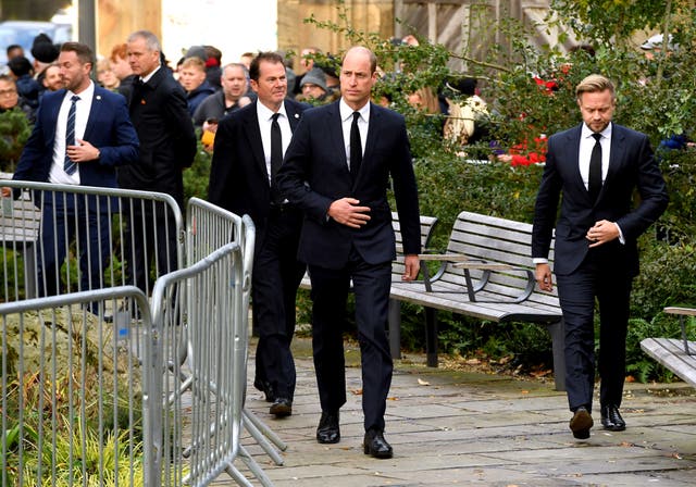 The Prince of Wales arrives ahead of the funeral service for Sir Bobby Charlton