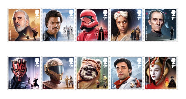 Royal Mail Star Wars themed stamps