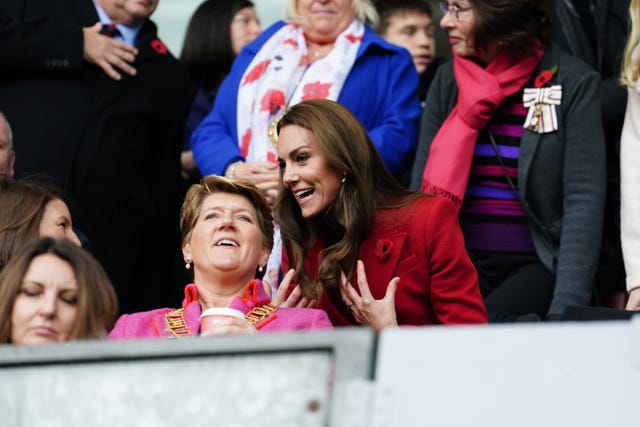 Princess of Wales attends the Rugby League World Cup Quarter Final match