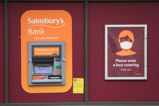 A Sainsbury's Bank cash machine