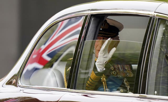 King Charles III arrives ahead of the State Funeral of Queen Elizabeth II