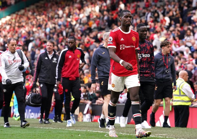 Pogba was substituted in his final appearance for United against Norwich at Old Trafford in April 