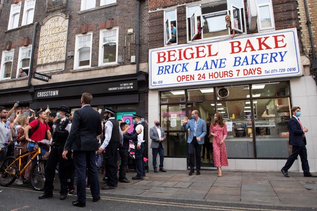 The Duke and Duchess of Cambridge at the Beigel Bake Brick Lane Bakery in London