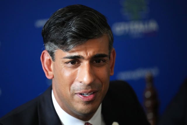 Prime Minister Rishi Sunak during a interview at the G7 leaders’ summit at the Borgo Egnazia resort, in Puglia, Apulia, Italy