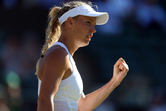 Caroline Wozniacki clenches her fist