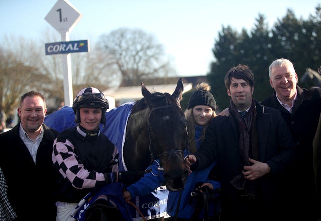 Jack Tudor and trainer Christian Williams (second right) pose alongside Cap Du Nord 