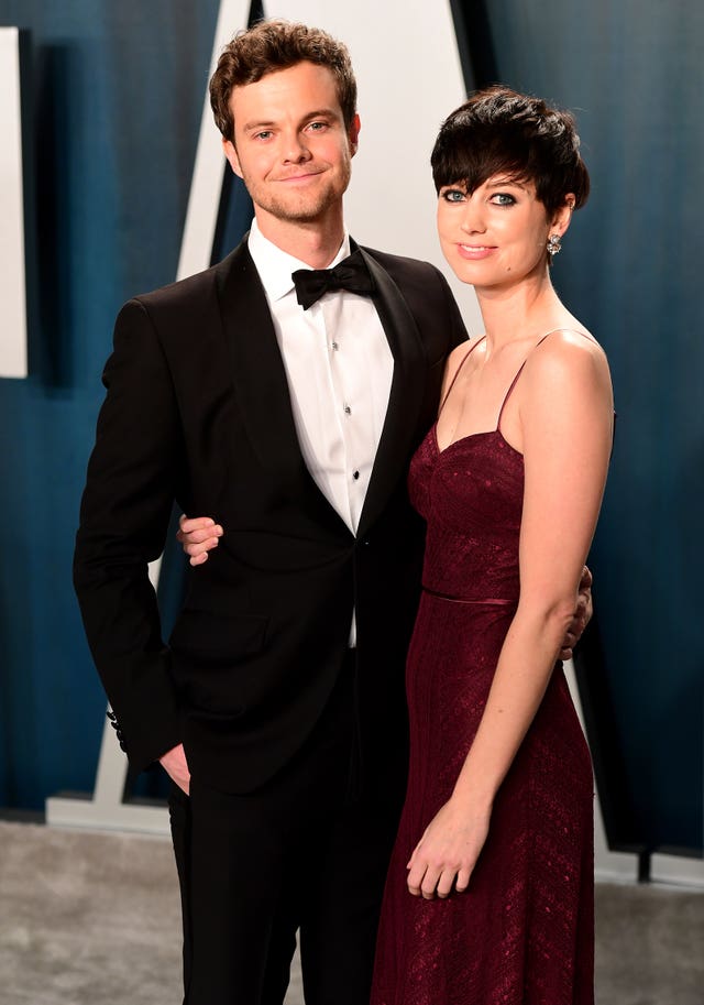 Jack Quaid and Lizzy McGroder at the Vanity Fair Oscars Party