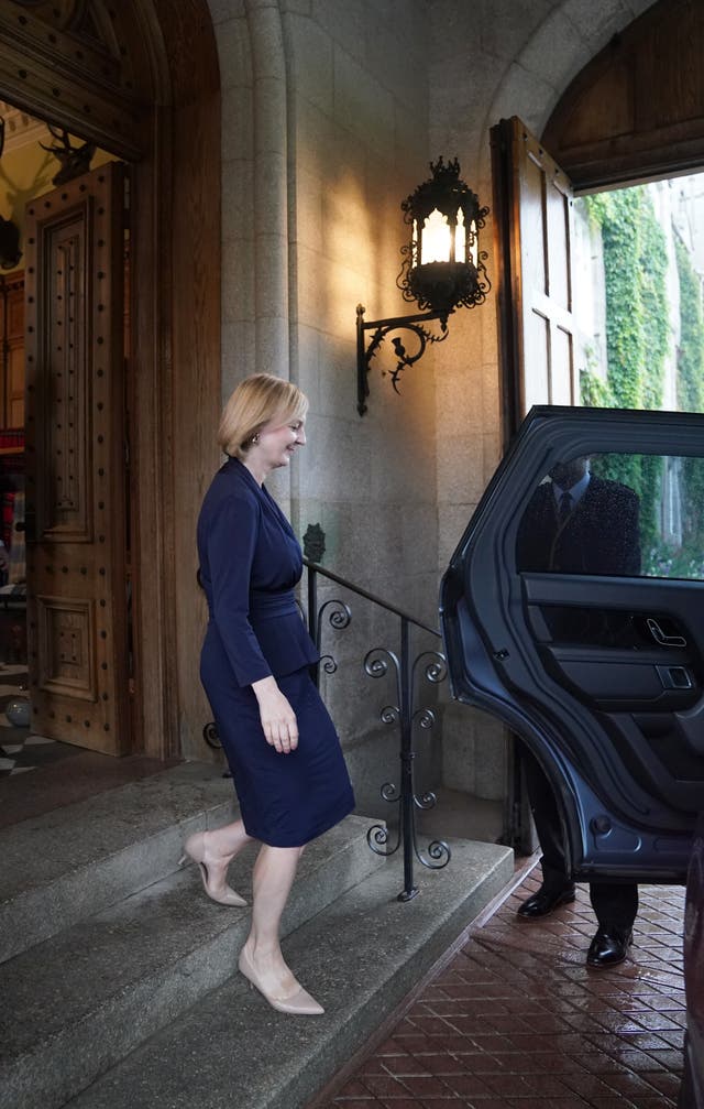 New Prime Minister Liz Truss leaves Balmoral following an audience with the Queen 