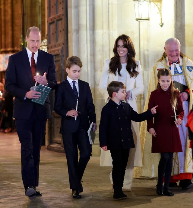 The Prince and Princess of Wales, with Prince George, Prince Louis and Princess Charlotte