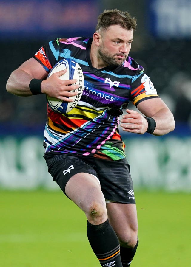 Sam Parry playing for Ospreys