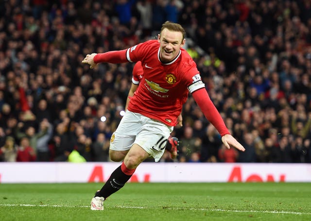 Wayne Rooney celebrates scoring for Manchester United against Sunderland in 2015