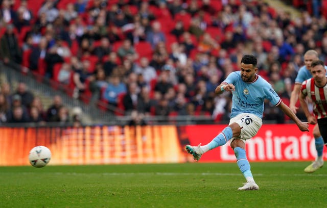 Riyad Mahrez scores a penalty against Sheffield United