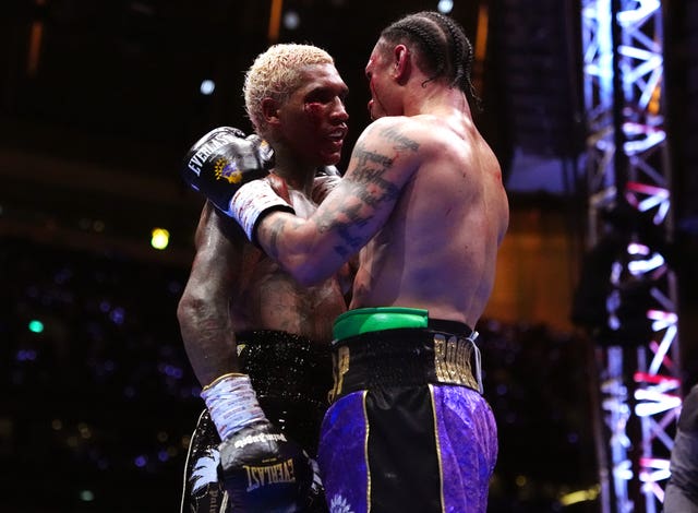 Conor Benn celebrates victory against Regis Prograis