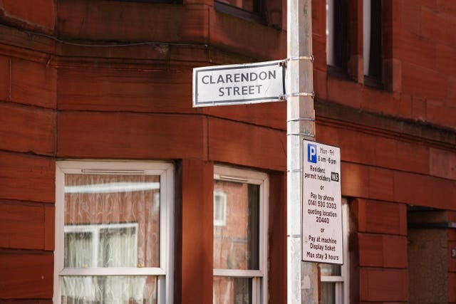 View of a road sign reading Clarendon Street