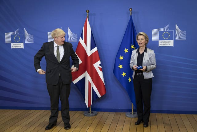 Boris Johnson with European Commission president Ursula von der Leyen 