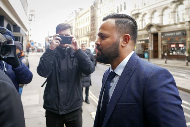 Azeem Rafiq arrives for the CDC panel hearing on Wednesday