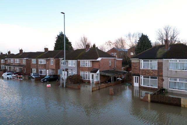 Houses in flood water