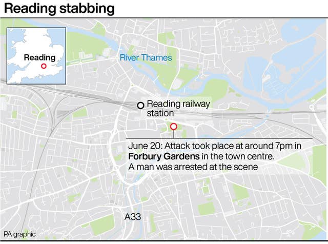 Map locates stabbing in Reading 