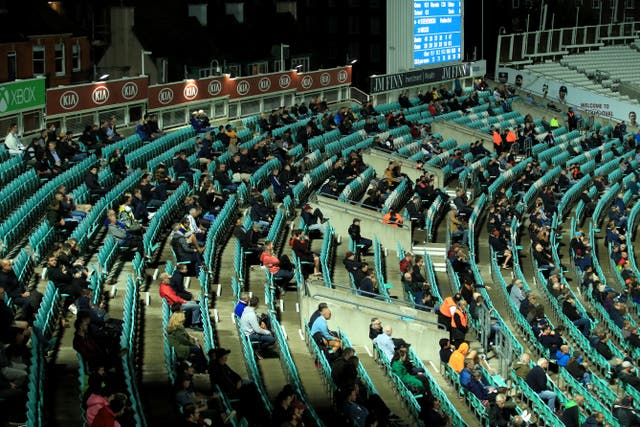 Fans attended the Surrey v Hampshire match last month on a socially-distanced basis 