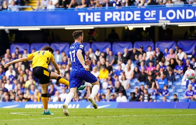 Francisco Trincao scores Wolves' first goal