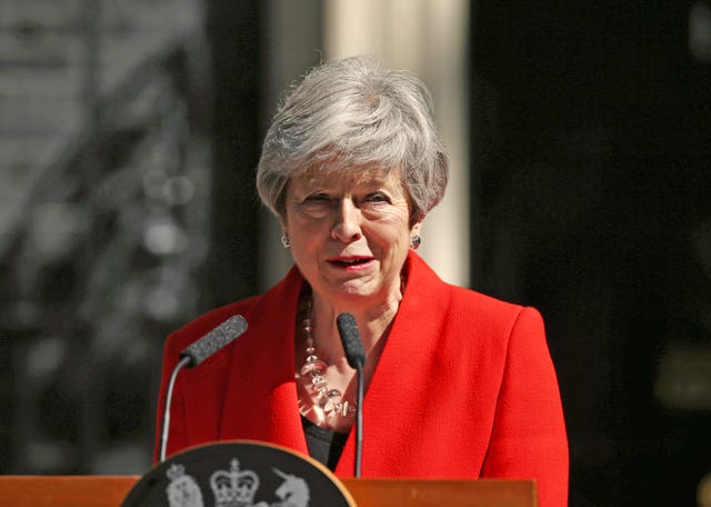 Theresa May making a statement outside 10 Downing Street