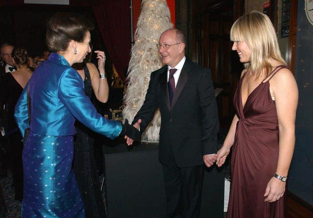 The Princess Royal meeting hairdresser Trevor Sorbie