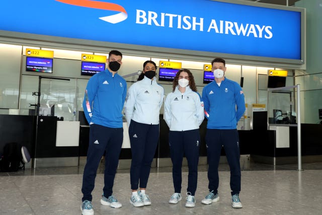 Départ de l'équipe GB pour les Jeux d'hiver de 2022 - Aéroport d'Heathrow