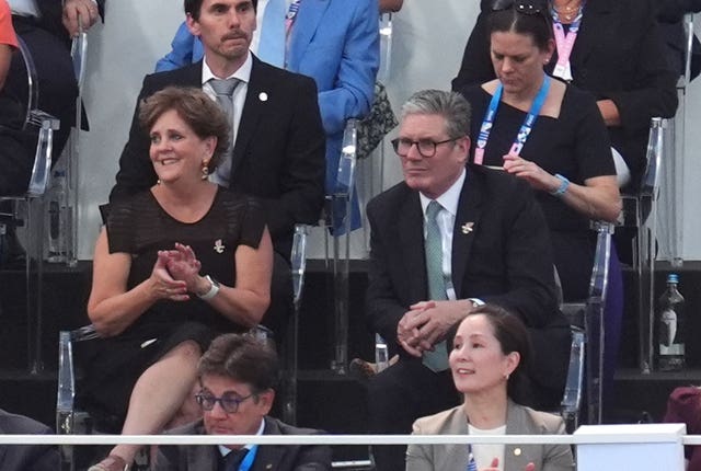 Prime Minister Keir Starmer in the stands during the opening ceremony