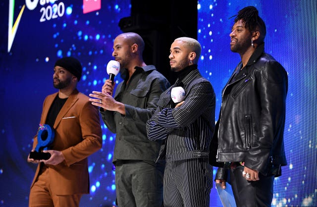  Oritse Williams with fellow JLS members Marvin Humes, Aston Merrygold and JB Gill 