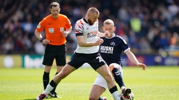 Millwall’s George Saville (right) and Luton Town’s Allan Campbell (Zac Goodwin/PA)