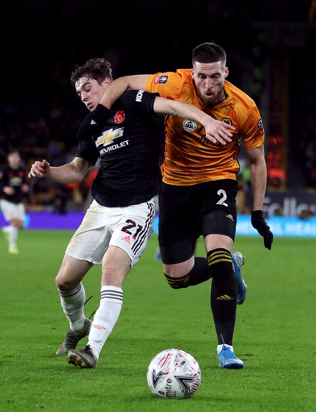 Matt Doherty (right) in action during the 2019 FA Cup quarter-finals.