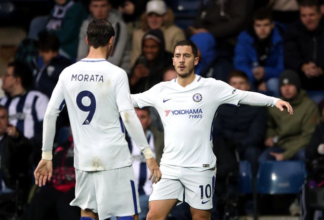 Eden Hazard, right, and Alvaro Morata could strike up a fine partnership for Chelsea