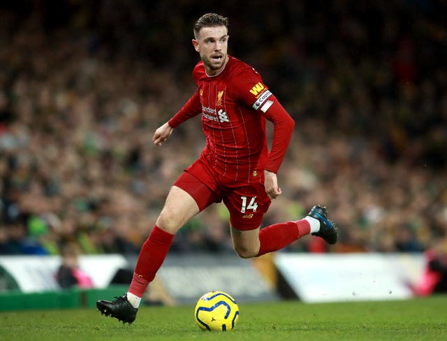 Jordan Henderson has been sidelined since coming off against Chelsea (Adam Davy/PA).